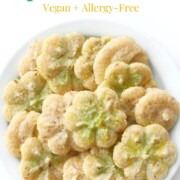 gluten-free spritz cookies with image text