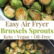 collage image of air fryer brussels sprouts