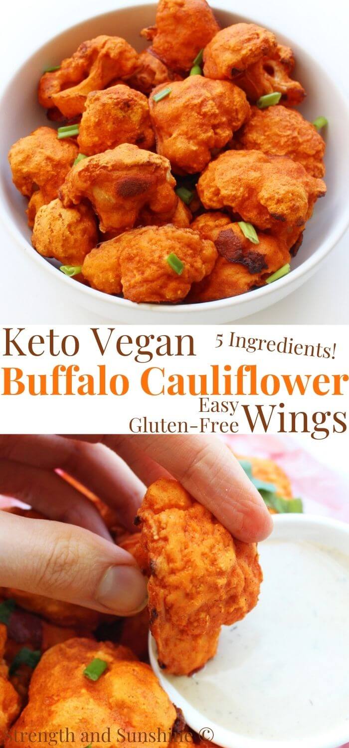 Vegan Buffalo Cauliflower Wings (GlutenFree, Keto)