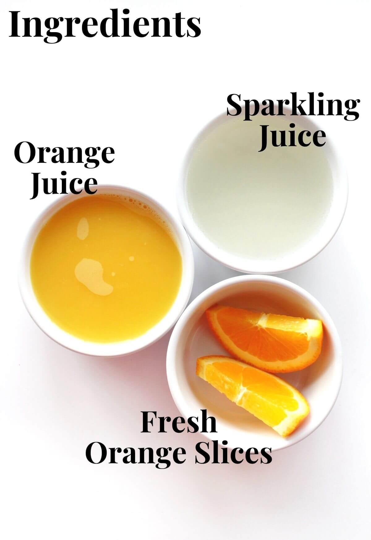 ingredients for virgin mimosas