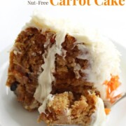 gluten-free vegan carrot cake with image text