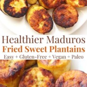collage image of fried sweet plantains