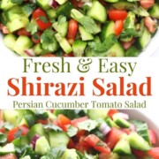 collage image of shirazi salad