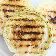 grilled cabbage steaks on plate