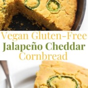 collage image of vegan jalapeno cornbread