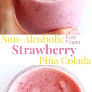 collage image of strawberry pina colada