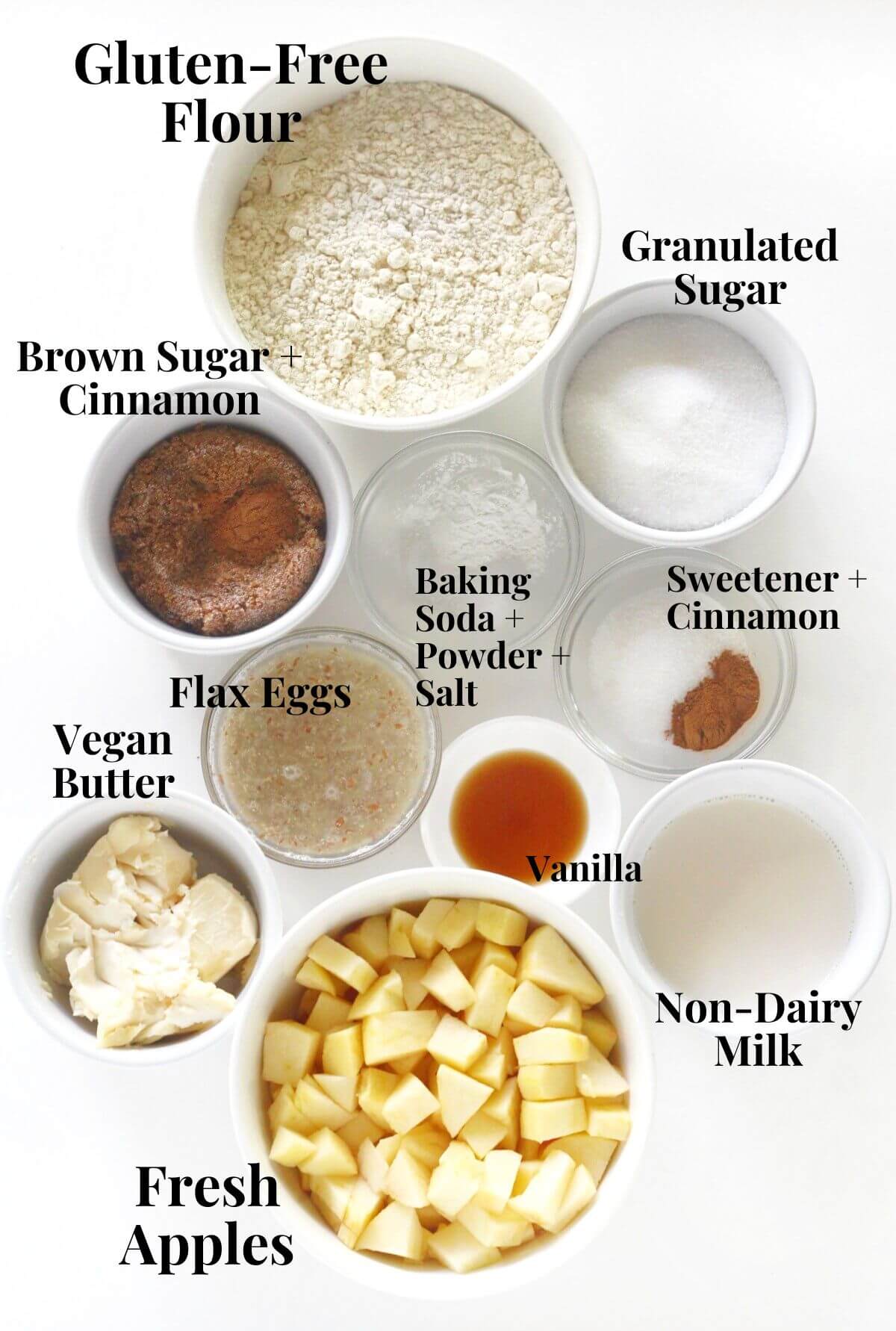 ingredients for gluten-free apple fritter bread