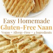 collage image of easy gluten-free naan
