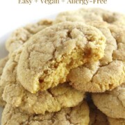 gluten-free snickerdoodle cookies with image text