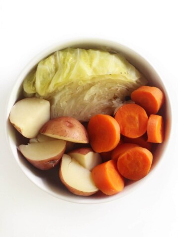 vegan boiled dinner vegetables in bowl