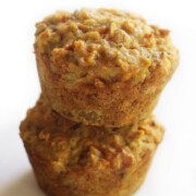 stack of two healthy gluten-free morning glory muffins