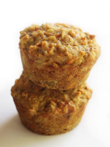 stack of two healthy gluten-free morning glory muffins