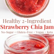 collage image of strawberry chia jam
