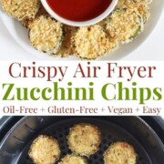 collage image of air fryer fried zucchini