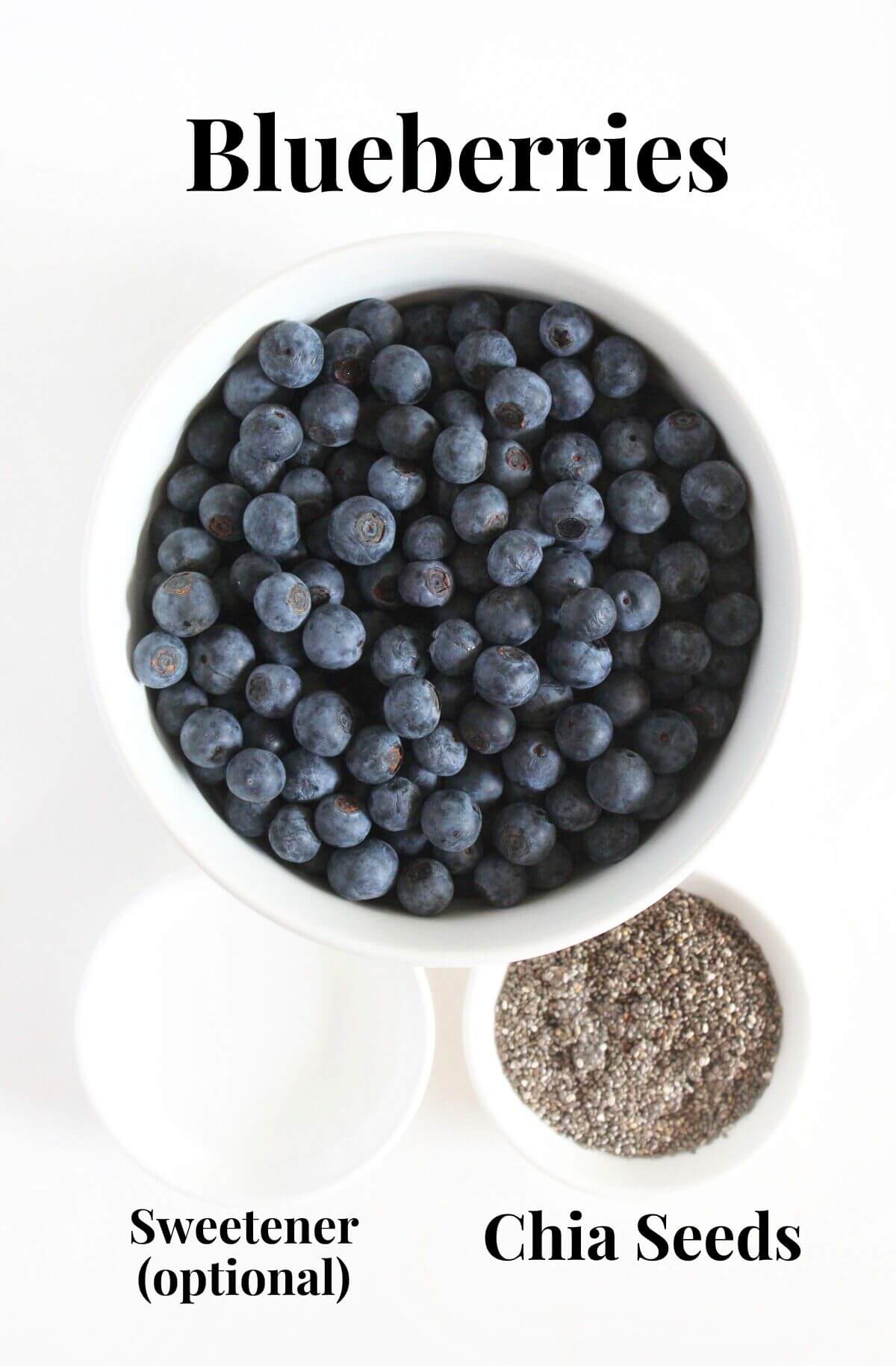 ingredients in blueberry chia jam
