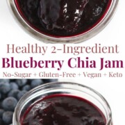 collage image of blueberry chia jam