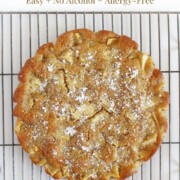 french apple cake with image text