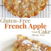 collage image of french apple cake
