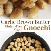 collage image of garlic butter gnocchi.