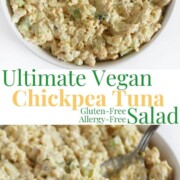 collage image of vegan chickpea tuna salad