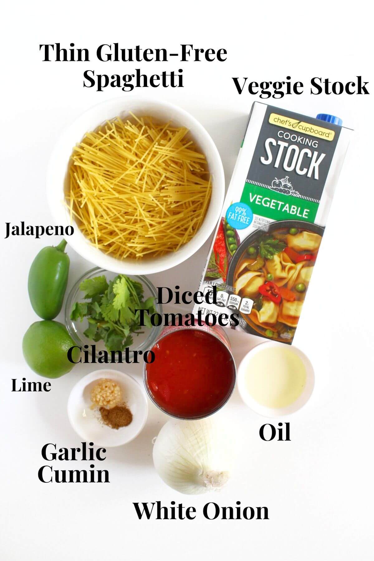 ingredients in sopa de fideo.