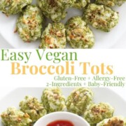 collage image of broccoli tots.
