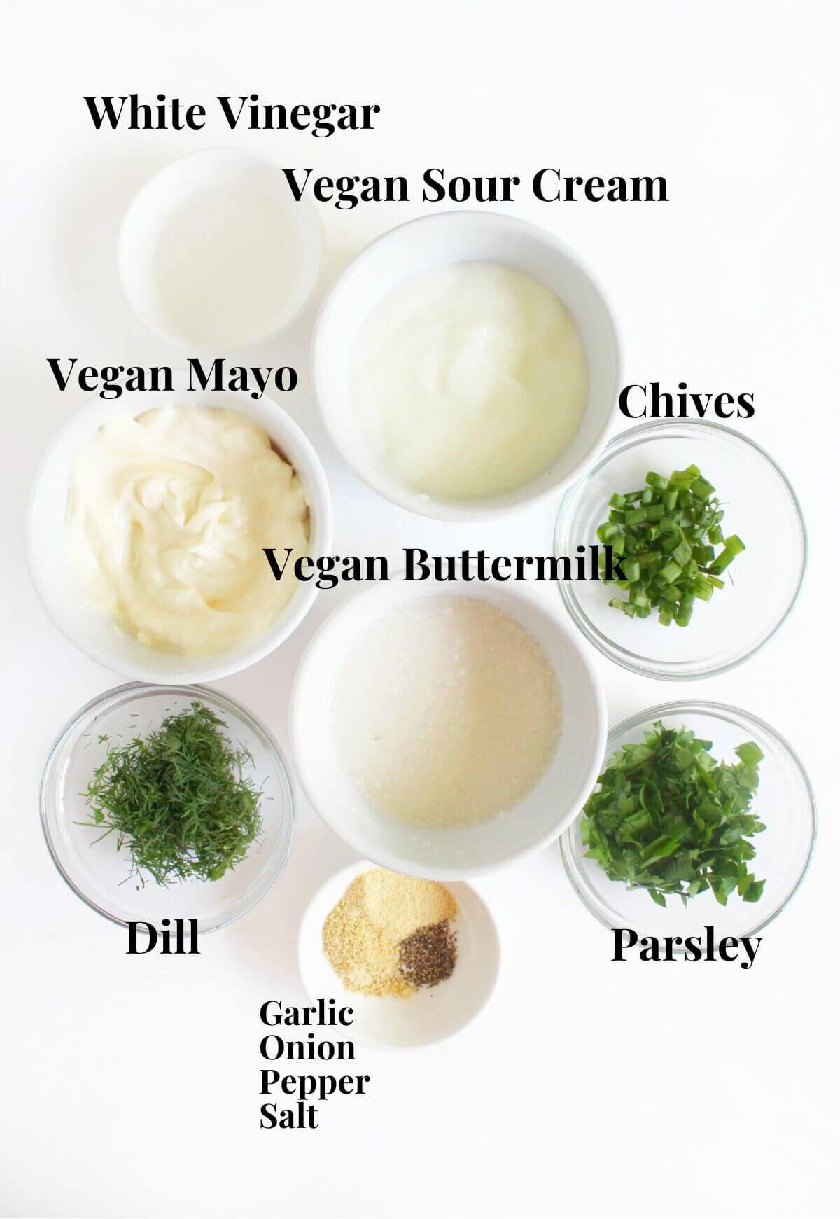vegan ranch ingredients.