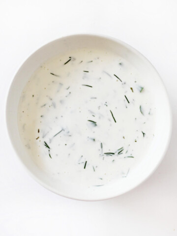 bowl of vegan ranch for dipping.