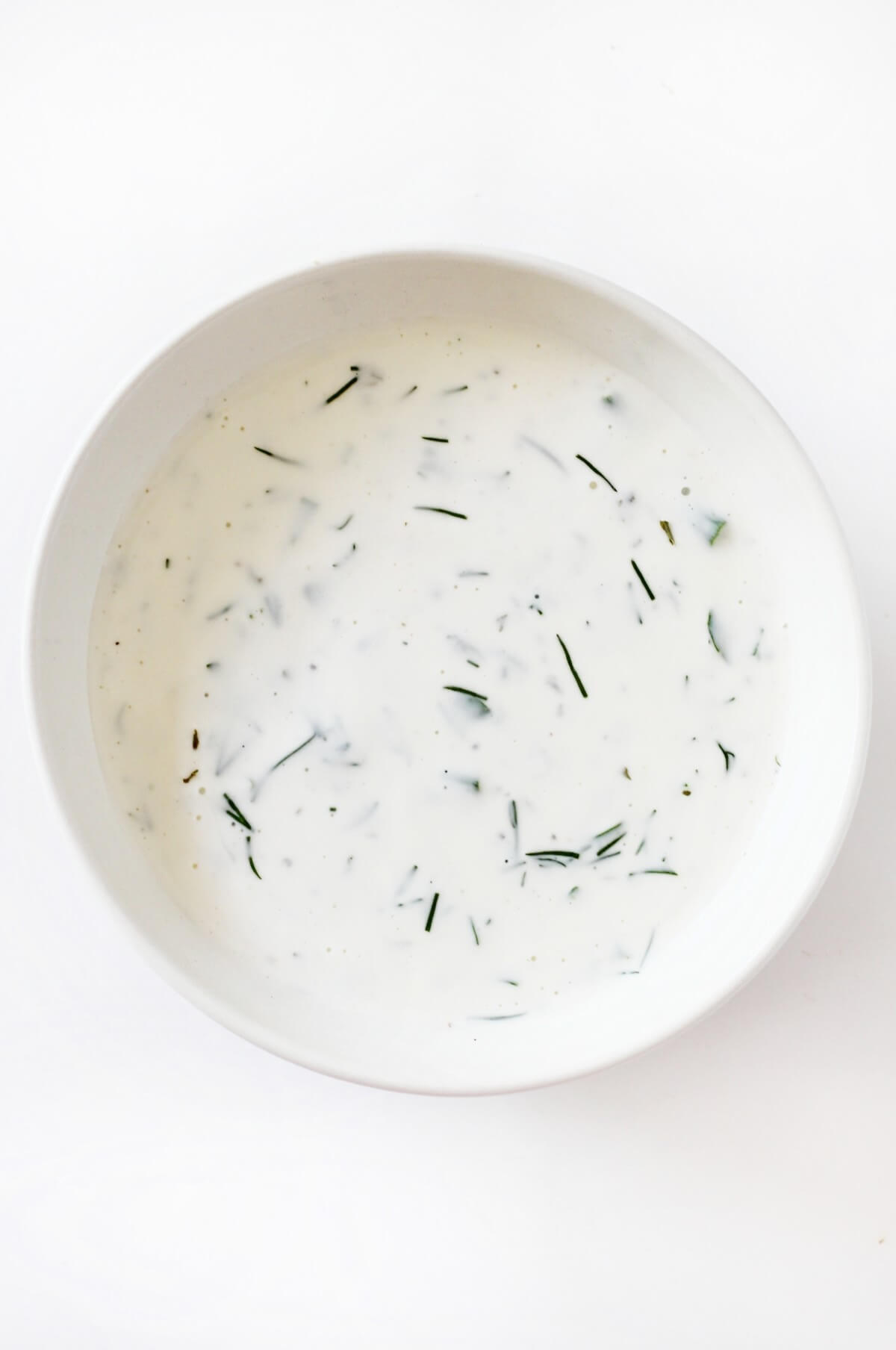 bowl of vegan ranch for dipping.