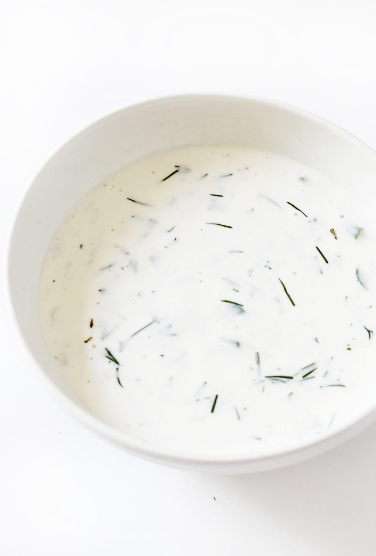 bowl of easy vegan ranch dressing.