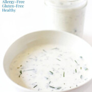 vegan ranch dressing with image text.