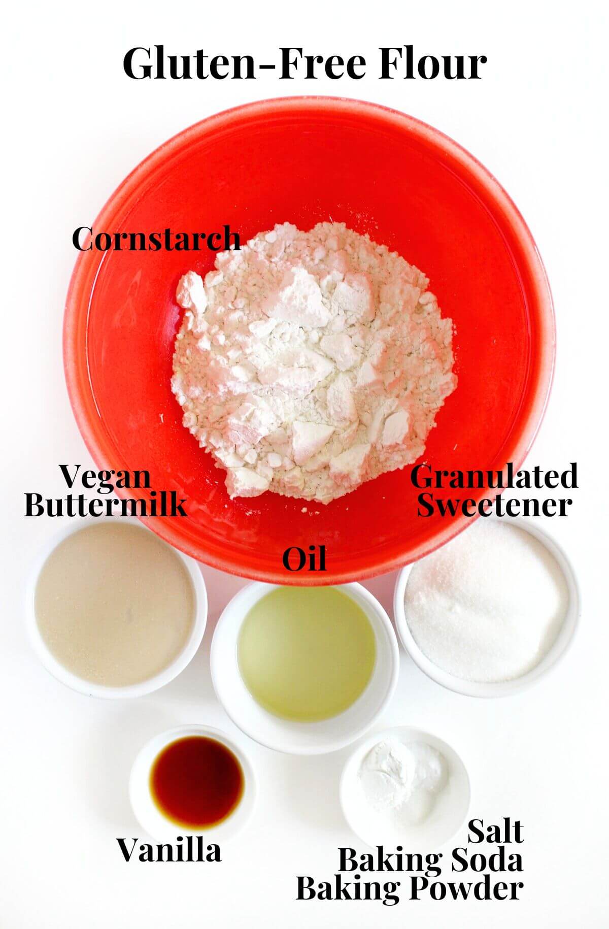 gluten-free vegan vanilla cupcake ingredients.