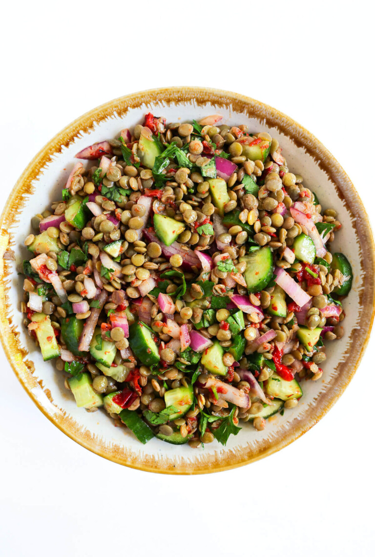 Cold Middle Eastern Lentil Salad Strength and Sunshine