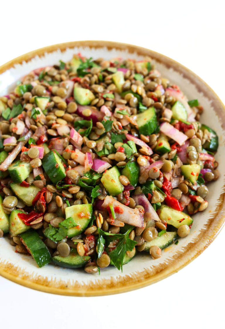 Cold Middle Eastern Lentil Salad Strength and Sunshine