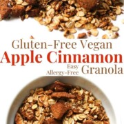 collage image of gluten-free apple cinnamon granola.