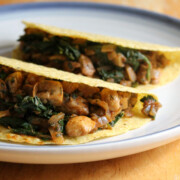 vegan pumpkin lentil tacos in gluten-free corn taco shells.