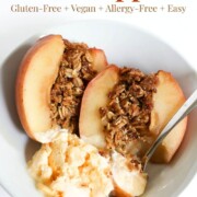 stuffed baked apples with image text.