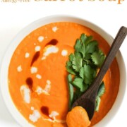 thai carrot soup with image text.