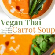 collage image of thai carrot soup.