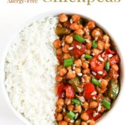 kung pao chickpeas with image text.